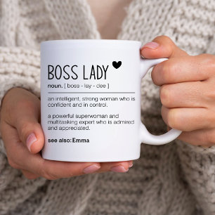 Taza Bicolor Regalo de definición de Jefa personalizada Mejor A