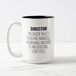 Taza Bicolor Regalo de director, divertido director, cumpleaños