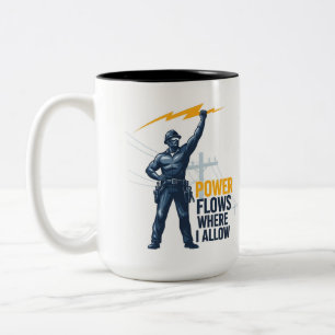Taza Bicolor Regalo de Electricista Maestro - Relámpago Heroico