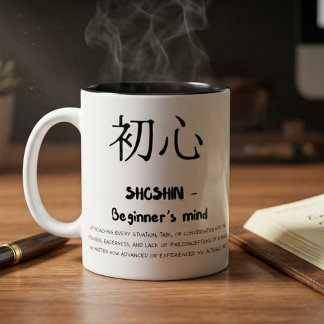 Taza Bicolor Regalo de Filosofía Japonesa Shoshin Mindfulness