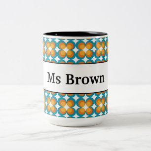 Taza Bicolor Regalo de fin de año para el maestro Flores Retro