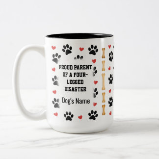 Taza Bicolor Regalo de foto con nombre de perro personalizado