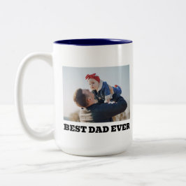 Taza Bicolor Regalo de Foto Personalizada Mejor Papá del Mundo