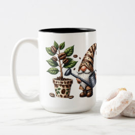 Taza Bicolor Regalo de gnomo de café personalizado para regar p
