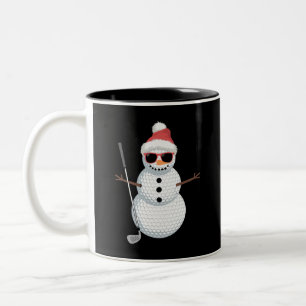 Taza Bicolor Regalo de golfista de Navidad de bola de golf de m