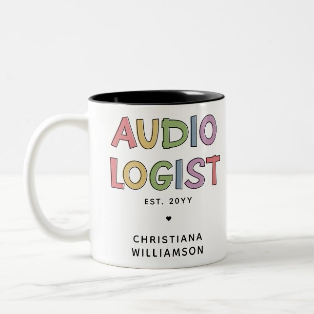 Taza Bicolor Regalo de graduación de Audiología Audióloga Perso (Izquierda)