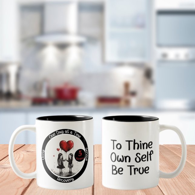 Taza Bicolor Regalo de hito de recuperación de personalizado -  (Subido por el creador)