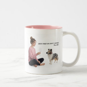 Taza Bicolor Regalo de humor de vino para Blue Merle Sheltie
