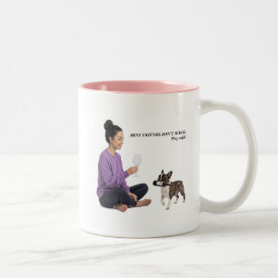 Taza Bicolor Regalo de humor de vino para Bulldog Francés