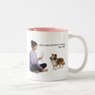 Taza Bicolor Regalo de humor de vino para Sable Sheltie