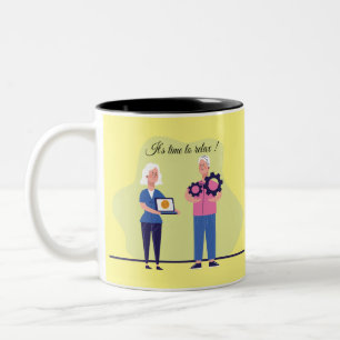 Taza Bicolor Regalo de Jubilación para el Trabajador