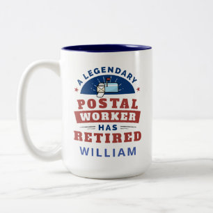 Taza Bicolor Regalo de Jubilación para Repartidor de Correo Tra