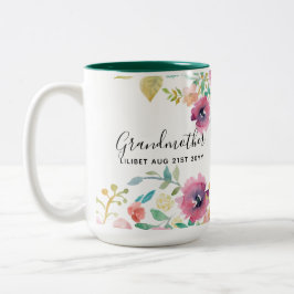 Taza Bicolor Regalo de la abuela - Bonito Flores rosas