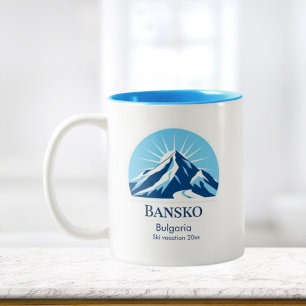 Taza Bicolor Regalo de la estación de esquí Bansko Bulgaria
