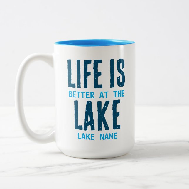 Taza Bicolor Regalo de lago personalizado (Izquierda)