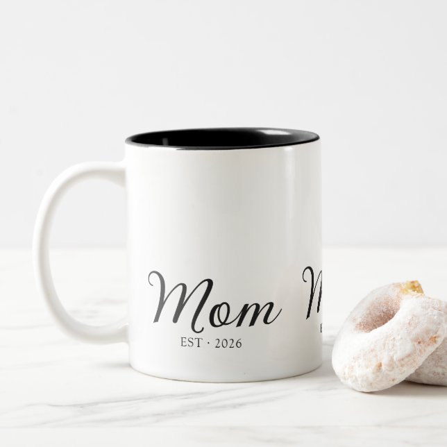 Taza Bicolor Regalo de Mamá Establecida (Con donut)