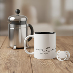 Taza Bicolor Regalo de Mamá Establecida Escritura y Corazón Nue