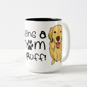 Taza Bicolor Regalo de Mamá Perro Cachorro Golden Retriever