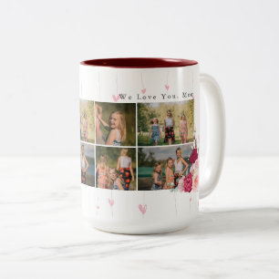 Taza Bicolor Regalo de mamá Personalizado Monograma Floral Col