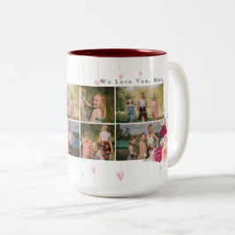 Taza Bicolor Regalo de mamá Personalizado Monograma Floral Coll