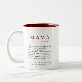 Taza Bicolor Regalo de Mamá polaco - Marrón de definición de MA