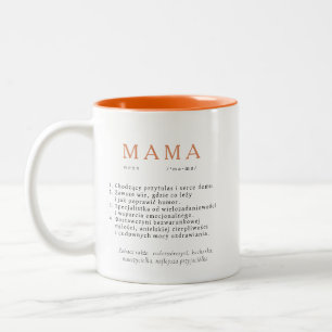 Taza Bicolor Regalo de Mamá polaco - Naranja de definición de M