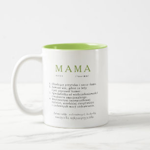 Taza Bicolor Regalo de Mamá polaco - Verde claro de definición 