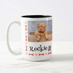Taza Bicolor Regalo de Mascota de peluche de foto de perro pers