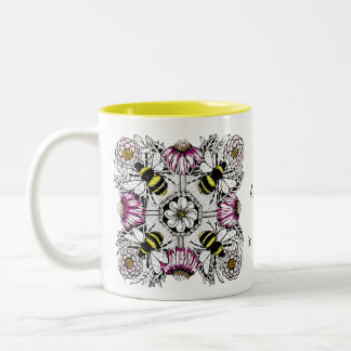 Taza Bicolor Regalo de mindfulness personalizado con abeja gara