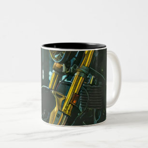 Taza Bicolor regalo de motocicletas retro