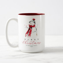 Regalo de Navidad de muñeco de nieve en acuarela a