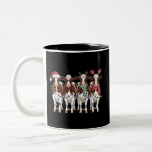Taza Bicolor Regalo de Navidad de vaca para amantes de vacas Gr