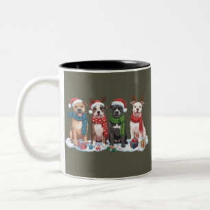 Taza Bicolor Regalo de Navidad para Dueño de Perro Pitbull Fies