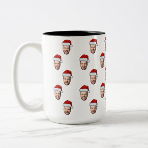 Taza Bicolor Regalo de Navidades de personalizado Face Photo Sa