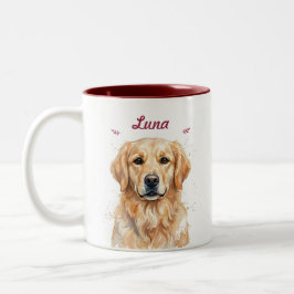 Taza Bicolor Regalo de nombre de perro Golden Retriever persona