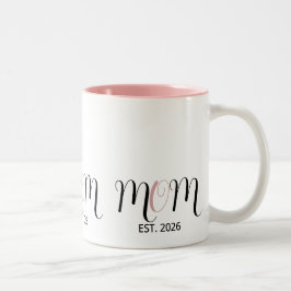 Taza Bicolor Regalo de nueva mamá establecida DMom Script negro