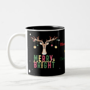 Taza Bicolor Regalo de ornamentos navideños para renos brillant