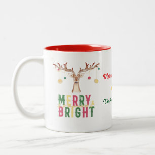 Taza Bicolor Regalo de ornamentos navideños para renos brillant