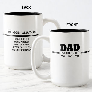 Taza Bicolor Regalo de Paternidad Establecida para Papá