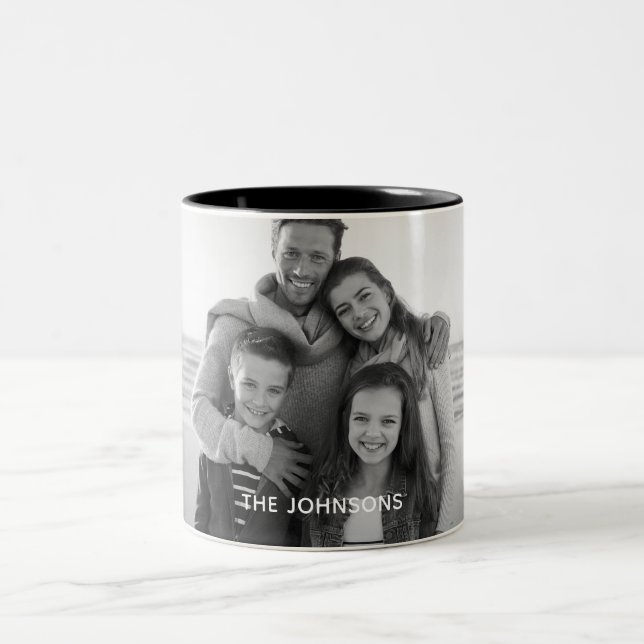 Taza Bicolor Regalo de peluche fotográfico personalizado (Centro)