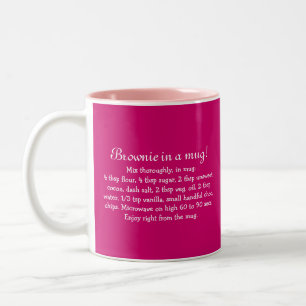 Taza Bicolor Regalo de receta de "brownie en una taza" para vac