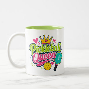 Taza Bicolor Regalo de Reina de Pickleball para Amantes de Pick