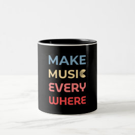 Taza Bicolor Regalo de retro Music Lover - Haz música por todas