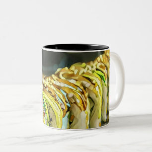 Taza Bicolor Regalo de sushi vintage