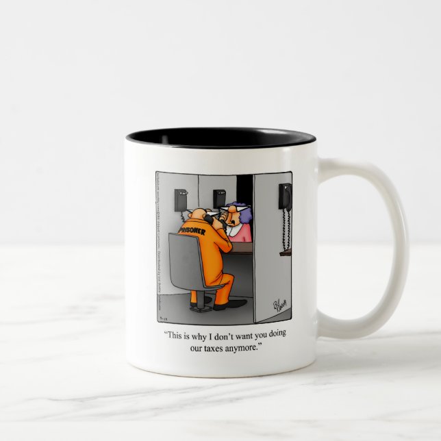 Taza Bicolor Regalo de tazón de Humor de Impuestos (Derecha)