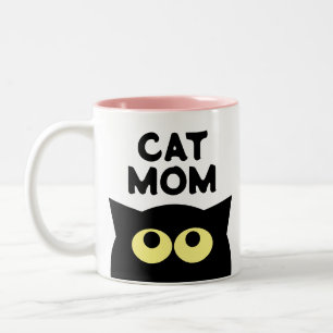 Taza Bicolor Regalo de tazón para café de mamá de gato para el