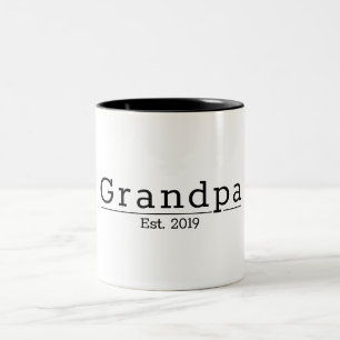 Taza Bicolor Regalo de tipografía minimalista Abuelo moderno Es