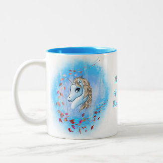 Taza Bicolor Regalo de unicornio - Tema invernal