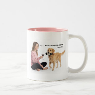 Taza Bicolor Regalo de vino con humor de Golden Retriever