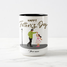 Taza Bicolor Regalo del Día del Padre para Papá | Foto y Nombre